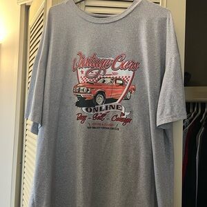 SHEIN Gray Vintage Cars Graphic Tee